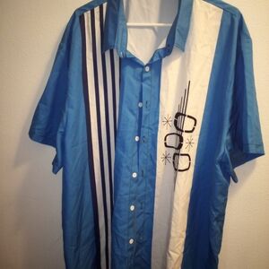 Blue and White Men's Shirt